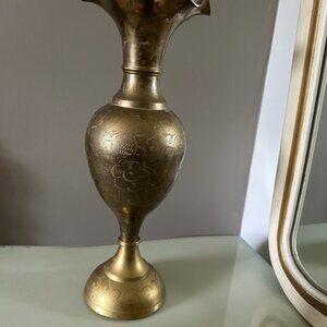Vintage 1950 BRASS Elegant Gold Vase PLANTER 🥰